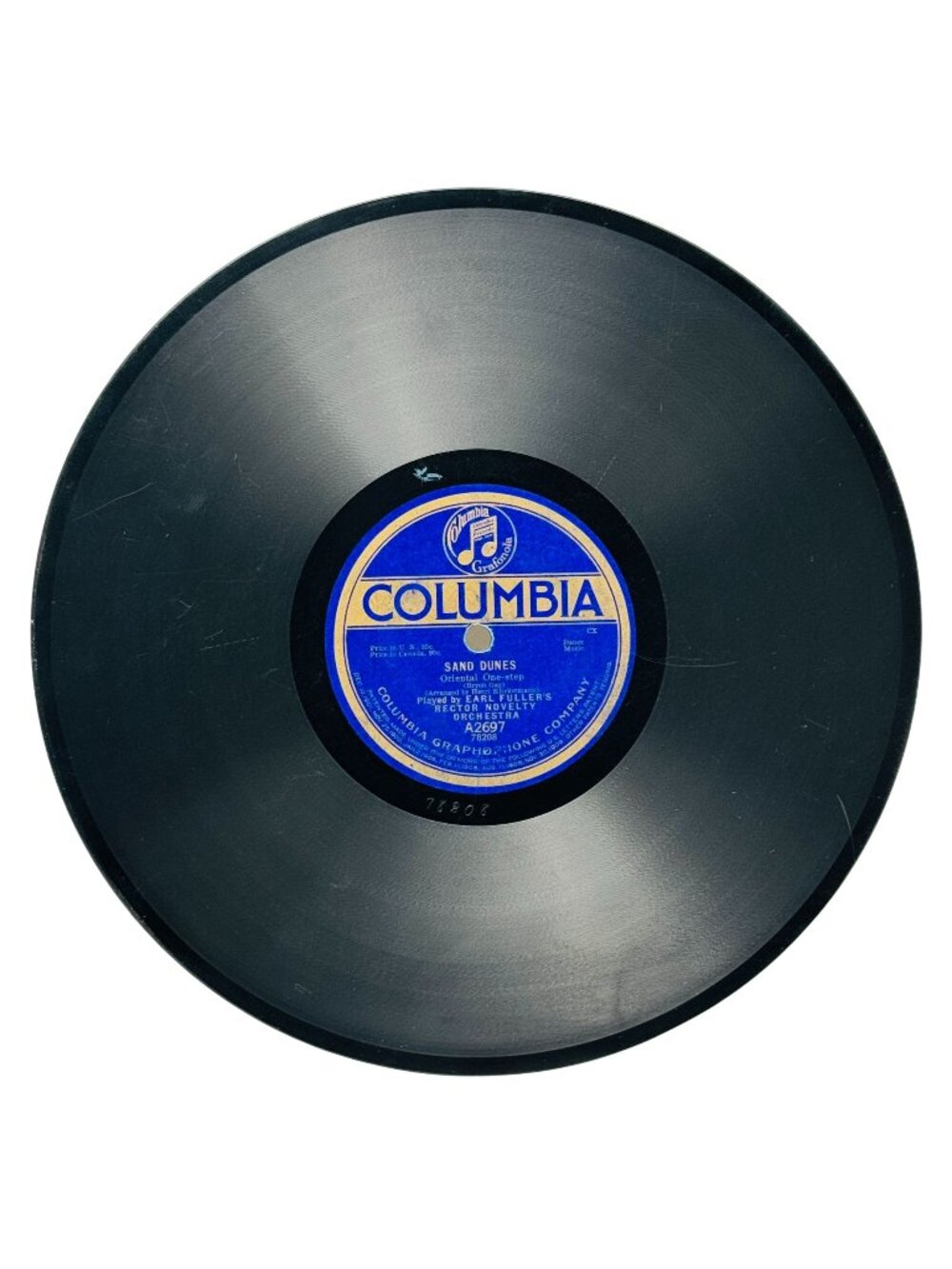 Earl Fullers Rector Novelty Orch Sand Dunes Shellac 78 RPM Columbia A2697 VG+